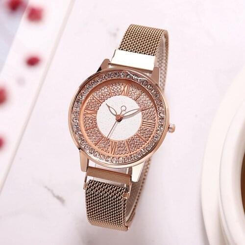 Fashion dragonfly watch ladies casual ladies watch rose gold mesh band quartz watch unbranded female watch cheap price