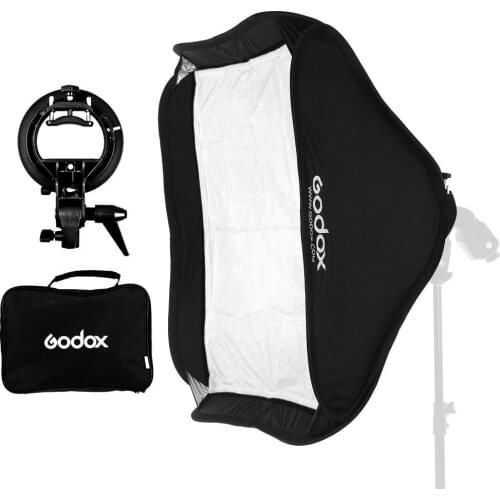 Godox Flash Softbox Kit 80cm * 80cm / 60cm*60cm / 40cm * 40cm + S type Bracket Mount Kit for Flash Speedlite Studio Shooting