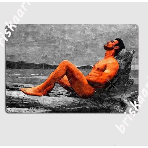 Reclined Nude Drifter Metal Sign Cave pub Design Wall Plaque Cinema Living Room Tin sign Posters