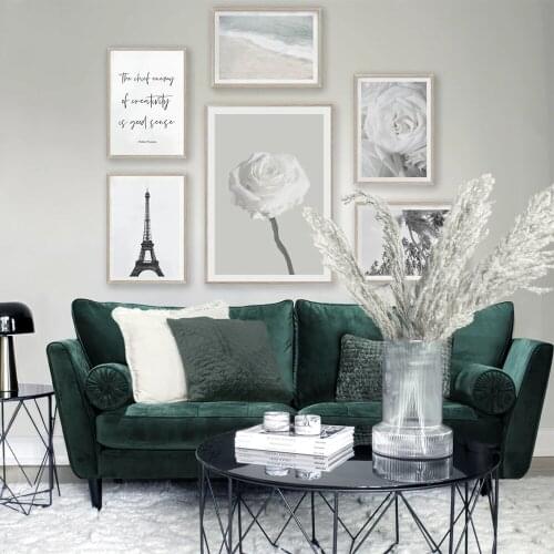 Tropical Landscape Poster Black White Minimalist Wall Picture Beach Canvas Painting Nordic Palm Tree Flower Print Art Home Decor