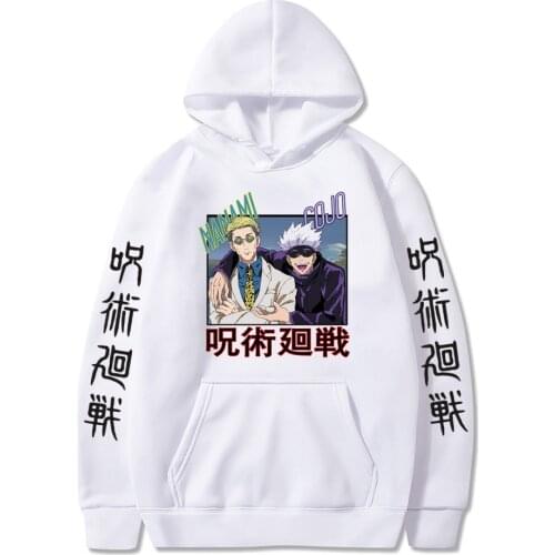 2021 Unisex Casual Hoodies Japanese Anime Jujutsu Kaisen Gojo Nanami Harajuku Sweatshirt High Quality Pullover Hoodie