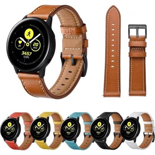 20mm Fashion Genuine Leather Watch Strap for Samsung Galaxy Watch Active 42mm Gear S2 Classic Watchband for Garmin Huami Amazfit