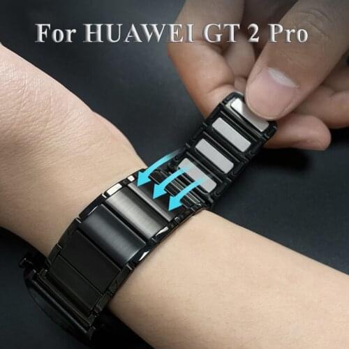 NEW Magnetic Watch Strap For Huawei GT2E GT2 Pro Band 22mm Stainless Steel Magnetic Chain Correa For GT2 46mm Magic2 GS pro