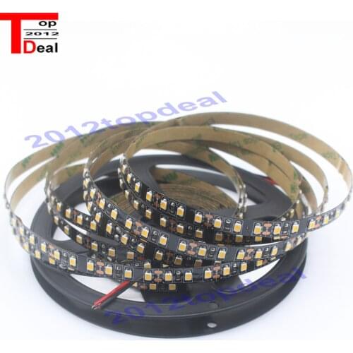 SMD 2835 Flexible LED Strip 120led/m 600Leds Warm White 12V NO-Waterproof brighter black pcb than 3528 strip,5m/lot
