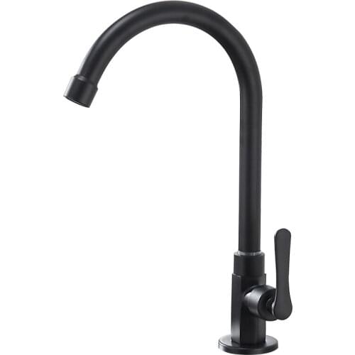 Nordic black balcony laundry sink faucet single cold basin above counter basin faucet sink kitchen swivel