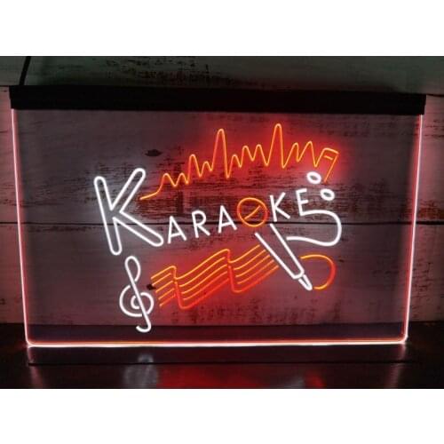 SS039 New! Karaoke Pub Bar Club Box NR Dual Color LED Neon Sign