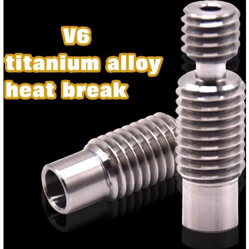 V6 Titanium Alloy Heat break TC4(Grade5) All-Metal NF 3D Printer Nozzle Throat for 1.75mm/3.00 Hotend E3D V6 heater block