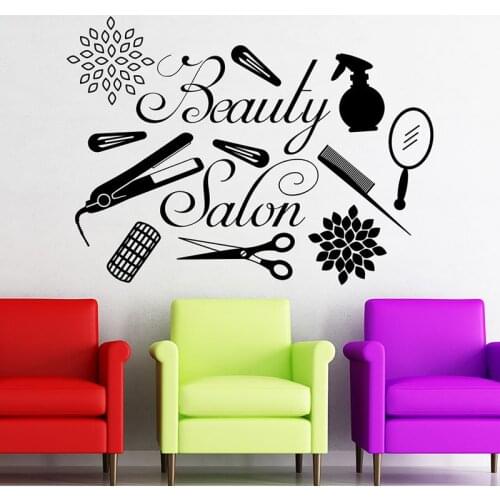 Vinyl Wall Stickers Beauty Salon Girl Room Removeable Decal Bedroom Living room Home Decoration Art Poster 3390