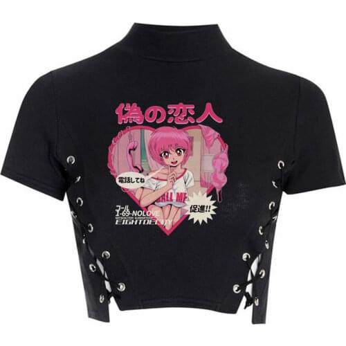 Punk clothes y2k top goth shirt harajuku shirt women black top kawaii goth Tops aesthetic clothes y2k aesthetic harajuku Tops