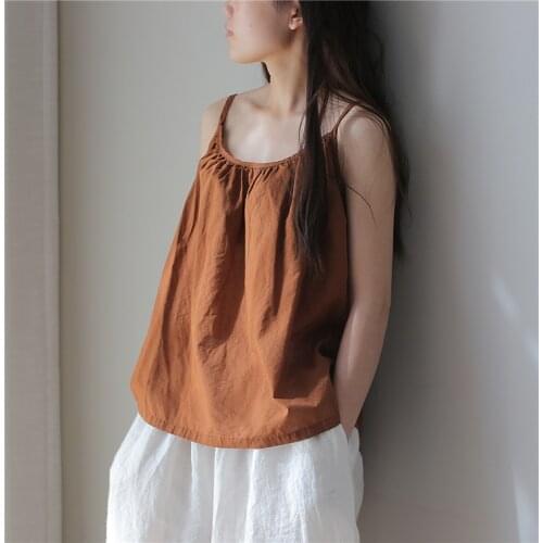 Women loose Solid Color Wrinkle Camis Ladies Spaghetti Strap Tops Female 2020 Summer Camis