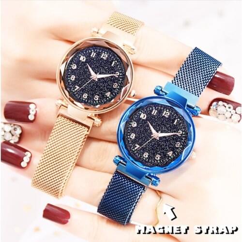 Hot Sale Women Magnet Buckle Starry Sky Luminous Watch Luxury Ladies Stainless Steel Quartz Watch Relogio Feminino