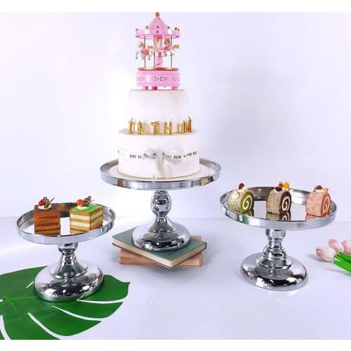 1PCS Wedding Cake Stand Set Gold Mirror Metal Cupcake Beautiful Tray Dessert Display Decoration Tools