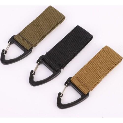 2PCS Carabiner Tactical Backpack Nylon Key Hook Webbing Buckle Hanging System Molle Waist Belt Buckle Outdoor Tools