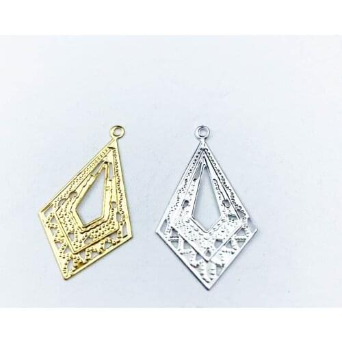 20pcs 20x32mm Metal Flower Filigree Wraps Crafts Gift Decoration DIY Cosplay Bridal hair accessories Wholesale Charms