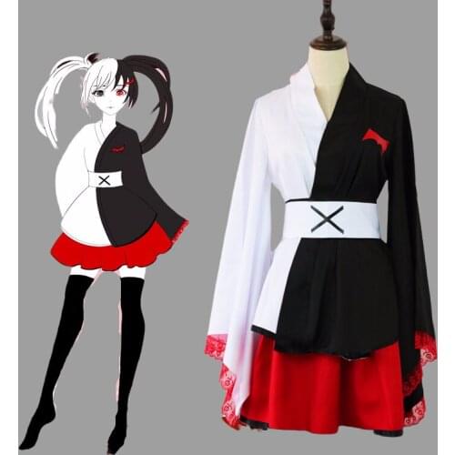 2021 Cosplay DanganronpaV3 Monokuma Cosplay Wig Japanese Kimono Women Female Dresses Halloween Costume Anime 2XL Dangan Ronpa
