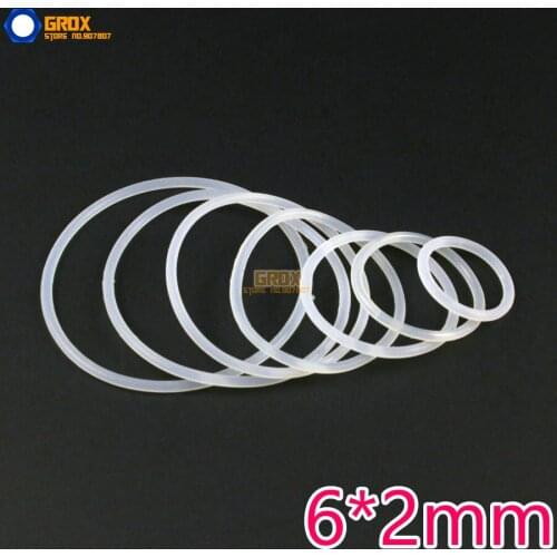 300 Pieces 6*2mm Silica Gel Sealing Gasket Seal Washer O Ring