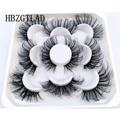 5 pairs natural long false eyelashes wispy soft lashes makeup 3d mink fluffy lashes eyelash extension mink eyelashes for beauty