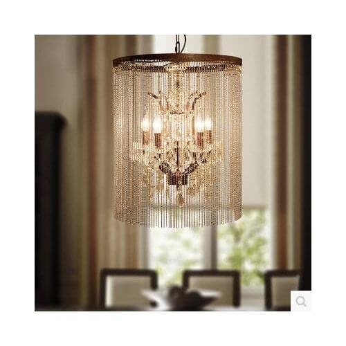 American originality Pendant Light personality simplicity bead curtain wrought iron restaurant living room bedroom lamp LU725282