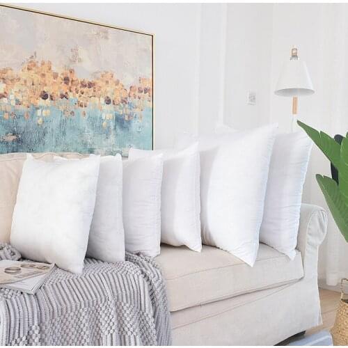 Textile City Home Decorate Sofa Pillow Core Square Bedside Seat Cushion Core Car Back Solid Blending 50x50/45x45cm Cover