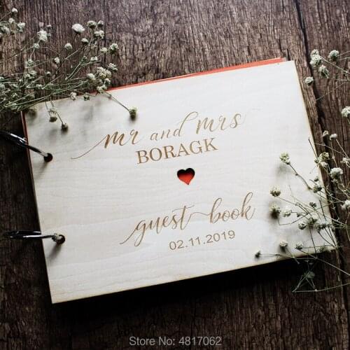 Wooden Guestbook, Modern Guest Book, Personalised Guest Book, Wooden Photo Album Modern Wedding Guest Book, Wooden Wedding Guest