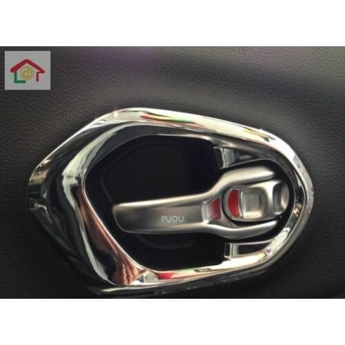 For Jeep Cherokee KL2014 2015 2016 2017 2018 Car ABS Chrome Inner Door Bowl Protector Frame Panel Cover Trim Auto Accessories