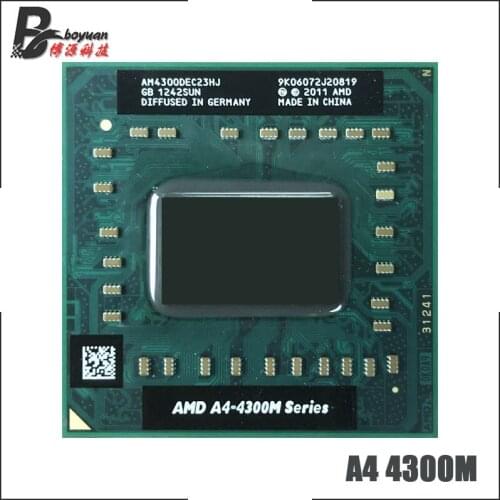 AMD A4-Series A4-4300M A4 4300M 2.5 GHz Dual-Core Dual-Thread CPU Processor AM4300DEC23HJ Socket FS1