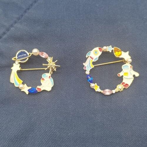 Enamel Pins Lapel Pin Cosmic Dream Brooch Starry Sky Pin Cute Japanese Girl Heart Friends Tv Show Metal Badge Bag Decoration