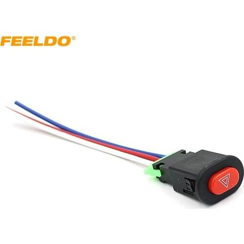 FEELDO 10Pcs Motorcycle Double Flash Turn Hazard Light Switch #AM2893