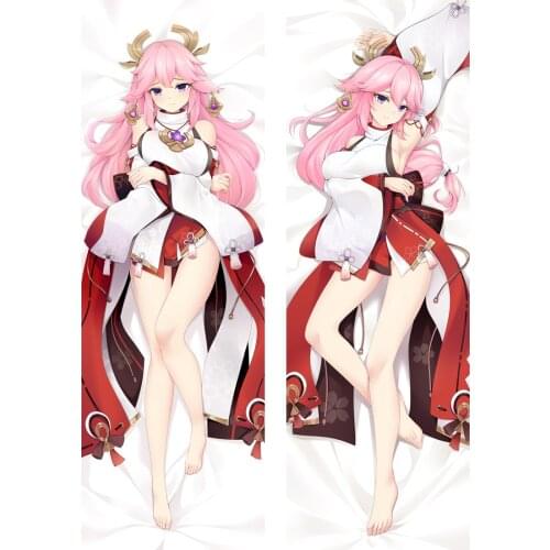 Game Genshin Impact Yae Miko Guuji Yae Cosplay Dakimakura Pillow Case Anime Cartoon Kawaii Accessories Props