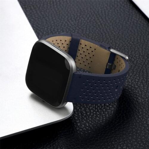 Top Selling Luxury Leather Smartwatch Strap For Fitbit Versa 2 Replacement Smart Watch Wristband Bracelet Elastic Watch Belt