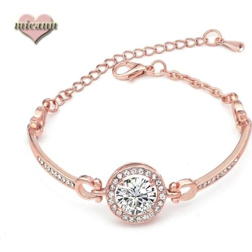Fashion Accessories Rose Gold Popular Bracelet With Eight-Hearts-Arrows Zircon Simple Female Crystal Jewelry Ofertas Relampago