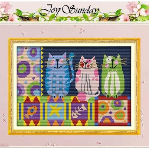 Abstract Painting Cat counted Cross Stitch 11CT 14CT Cross Stitch Sets wholesale Chinese Cross-stitch Kits Embroidery Needlework
