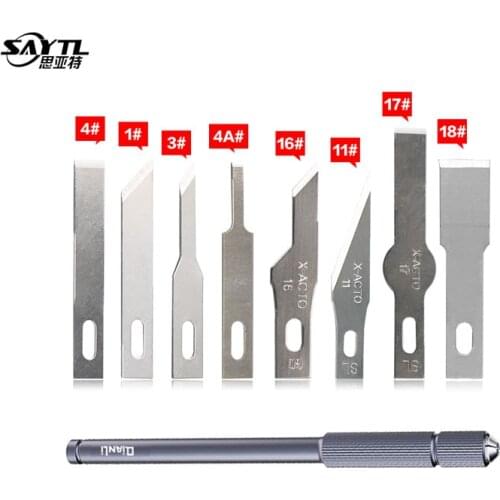 QIANLI 012 iHilt Non-Slip Metal Scalpel Knife Tools Kit Cutter Engraving Craft knives BSD Blade Phone PCB DIY Repair Hand Tools