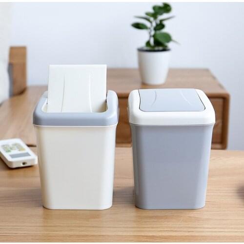 Desktop Trash Can Coffee Table Paper Small Plastic Car Mini Shake Cover Small Trash Can With Lid Waste Paper Basket
