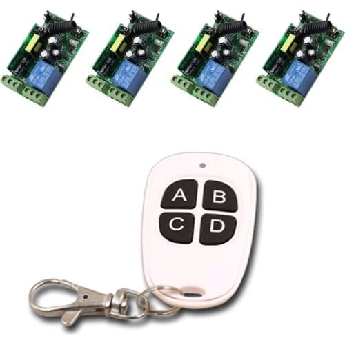 Newest AC 85V 110V 120V 220V 250V 1 CH RF Wireless Remote Control Switch 4* Receiver+1* Transmitter Household Electrical / Lamps