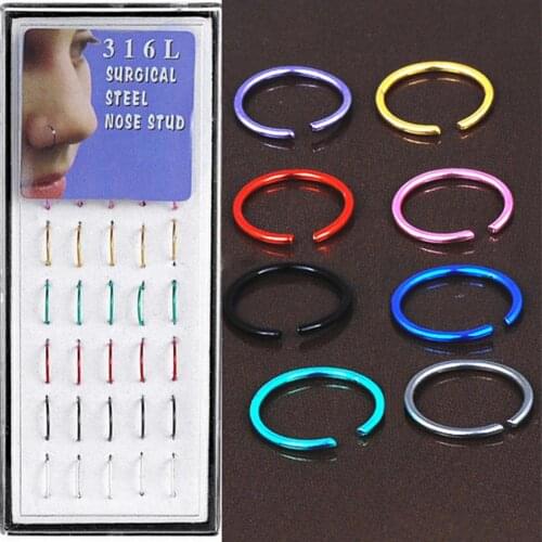 New 20pc Fashion Multi Colors Clip on Nose Lip Ear Fake Stud Earrings Punk Goth Septum False Hoop Navel Body Piercing Jewelry