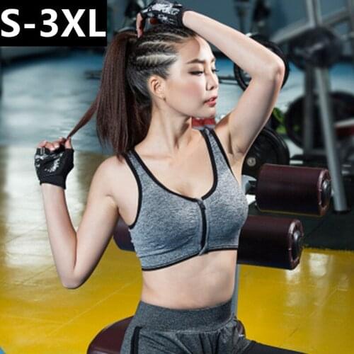 New front zipper sports bra shockproof breathable running vest without rims Yoga sports bra women