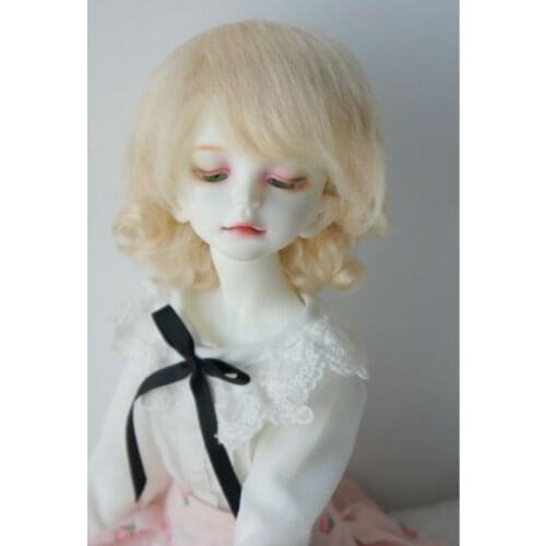 JD268 1/4 MSD 100% mohair doll wigs SD 7-8 inch Short back curly BJD wig mohair doll accessories
