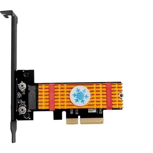 PCI Express 3.0 x4 to M.2 NVMe SSD NGFF Pcie M2 Riser Card Adapter Suppor 2242 2260 2280 M2 SSD Low Profile Bracket M.2 Heatsink
