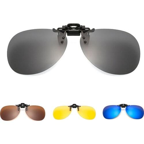 Unisex Polarized Clip On Sunglasses Driving Night Vision Lens Anti-UVA Anti-UVB Cycling RRiding Sunglasses Clip