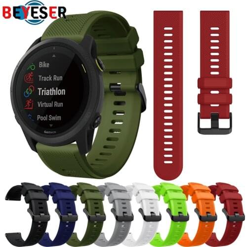 22MM Colorful Soft Silicone Sport Strap For Garmin Forerunner 745 /Huami Amazfit GTR 47MM/GTR 2/Pace Smart Watch Strap Wristband