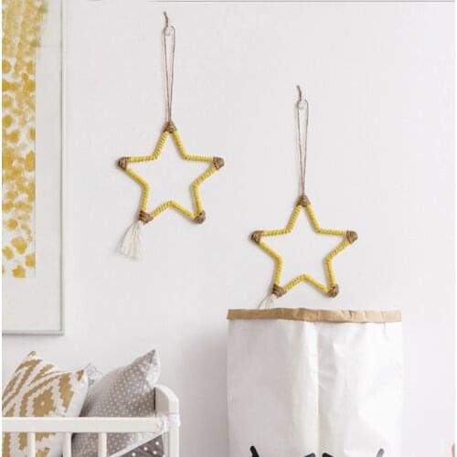 Handmade Girl Star Nordic Bohemia with Wall Hanging Decoration Childrens room Ornament White Dreamcatcher Bedroom Decor