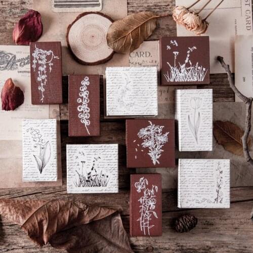 Vintage lily chamomile vine plant decoration stamp wooden rubber stamps for scrapbooking stationery DIY craft standard stamp