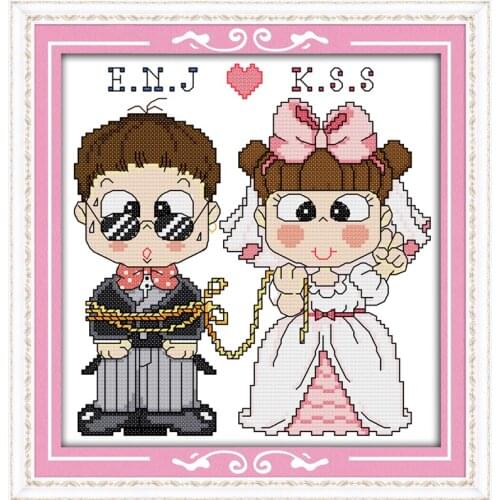 Wedding Home Decor Cross Stitch Kits Printing pattern Chinese Embroidery Needlework DMC Counted Cross-stitch set Gifts