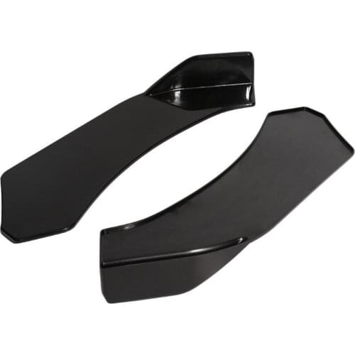 Universal A Pair Car Black Front Bumper Lip Front Shovel Splitter Spoiler Glossy Front Left+Right For Car Auto Replacement Parts
