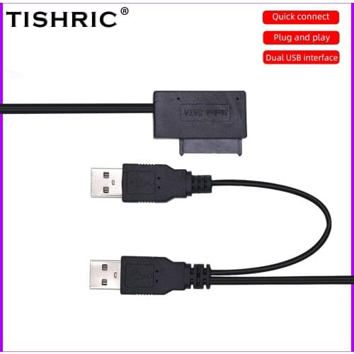 TISHRIC Usb Sata Adapter 6 7 13 Pin Easy Drive Line External Power Hard Disk Optical Drive Cable USB2.0 To SATA Cable Connectors
