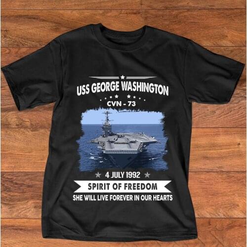 Navy Veteran Proud, USS George Washington CVN 73 Graphic Printed T-Shirt. Summer Cotton Short Sleeve O-Neck Mens T Shirt S-3XL