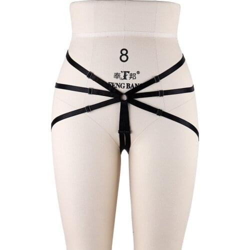 Women Sexy T-Back Thong pants Body Harness G-String Crotch Briefs Fetish Wear Bondage Harness Gothic Rave Pole Dance Lingerie