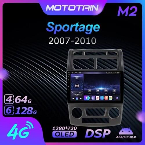 1280*720 Android 10.0 Mototain Car Multimedia Auto Radio for Kia Sportage 2007 - 2010 4G LTE Audio GPS Player 8 Core DSP