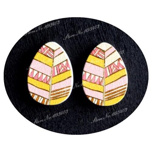 13x18mm Flowers Tear Drop Shape Painted Wood Laser Cut Cabochon to make DIY Rings, Earrings, Brooch, Necklace pendant